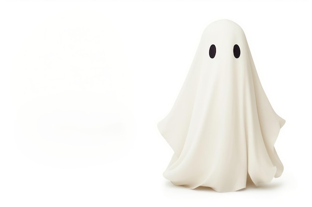 Photo ghost white white background anthropomorphic