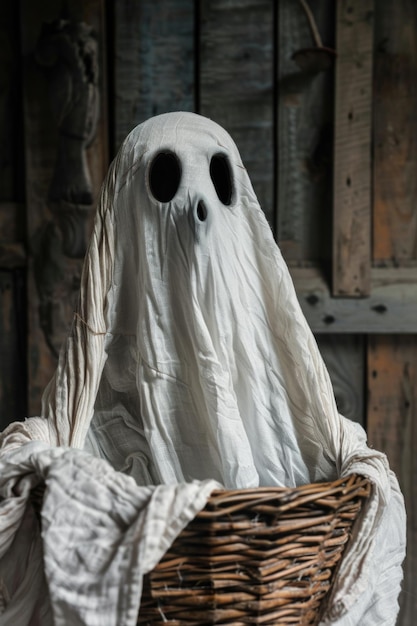 Ghost in wicker basket