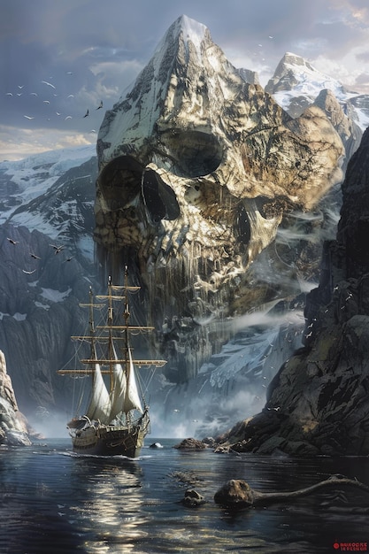 Ghosted Place Skull Island Ships moving Dangerous place AI Generated