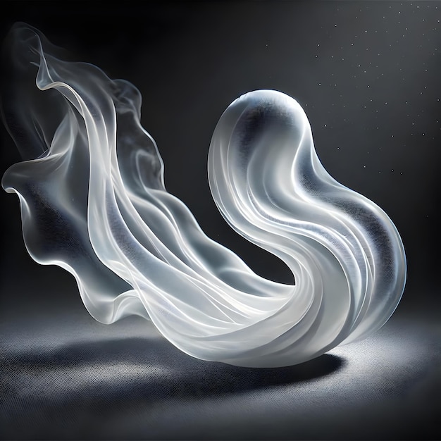 Ghostlike Silky Figure on Dark Background