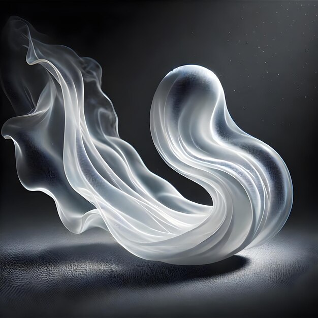 Photo ghostlike silky figure on dark background