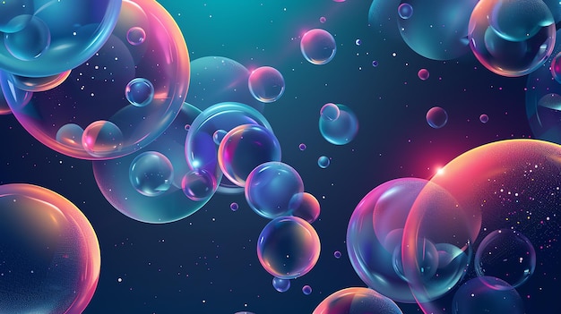 Giant bubble flat design top view bubble theme animation Analogous Color Scheme