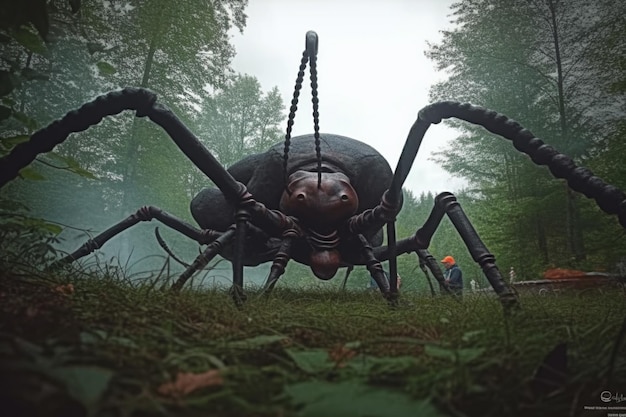 A giant bug in the forest