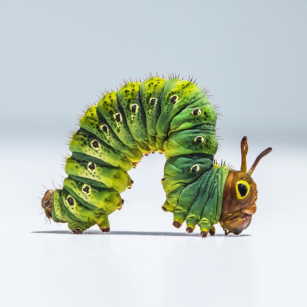 Giant caterpillar on white background