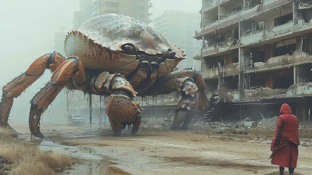 Giant Crab in a PostApocalyptic City