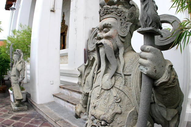 The giant guarding the front of the church looked majestic.