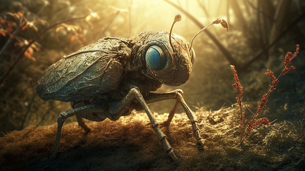 A giant insect is shown in a scene from the film'the secret life of the giant '