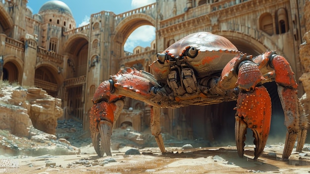 A Giant Mechanical Crab in a Desolate City