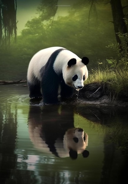 Giant panda eating bamboo