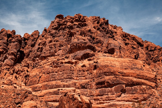 Giant rock formation mountain at Valley of Fire State park in Nevada, USA