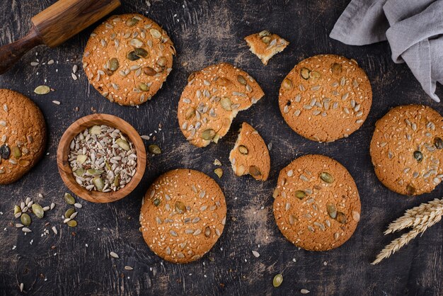 Giant skillet cookies with healthy seeds