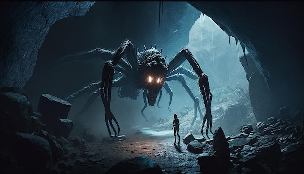 Giant spider fantasy image Ai generated art