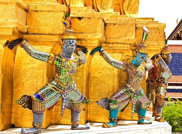 Giant statue of a beautiful Pagoda in Wat Phra Kaew, Thailand