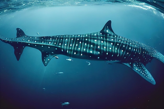 Giant whale shark with spot on back