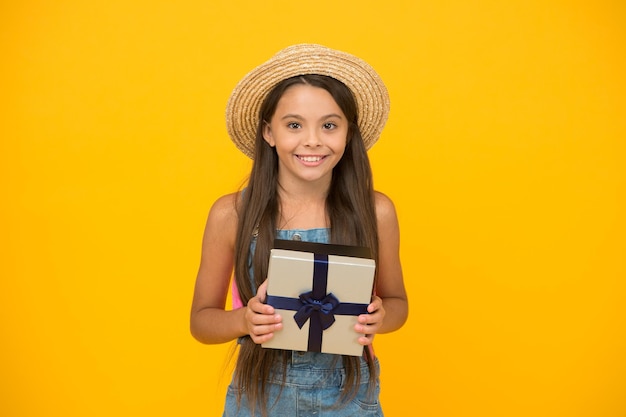 Gift anywhere anytime Happy child hold gift box Happy birthday Celebrating anniversary Holiday celebration Gift shop Shopping and delivering Gift says it better