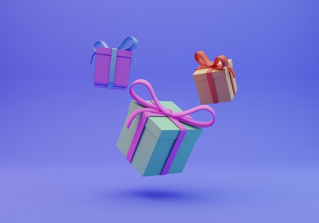 Gift box 3d rendering