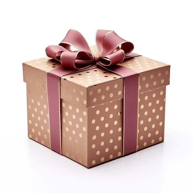 Gift box back view isolated in white background