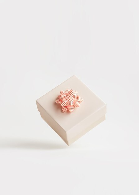 gift box floating in the air on a white background