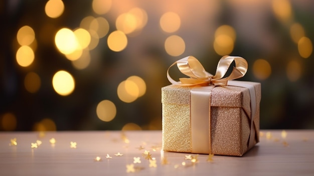 Gift box soft light light background blurry light simple decoration