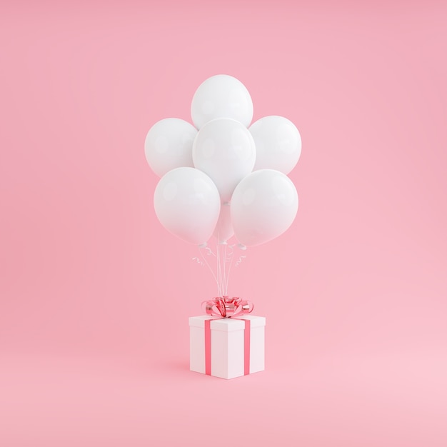 Gift box surprise with balloons