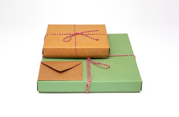 Gift box on top view isolated background