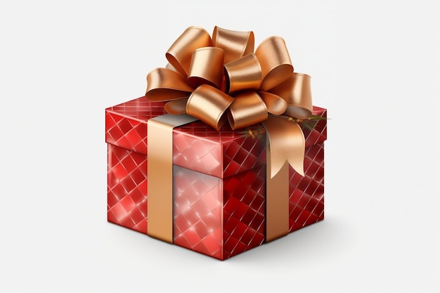 Gift box on white background Generative Ai