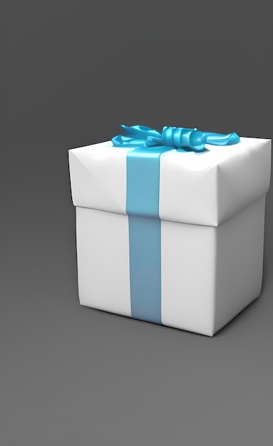 Gift box white and blue, light blue, gentle presents by generative AI, AI Generated