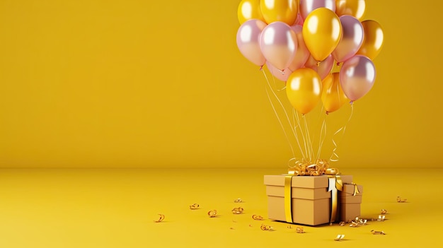 Gift Box with Balloons