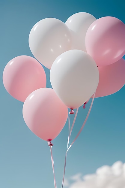 gift box with balloons