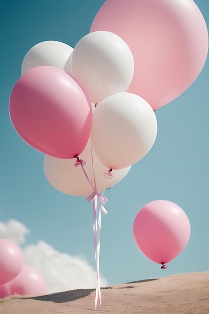 gift box with balloons