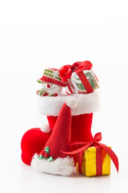 gift box  with christmas boot