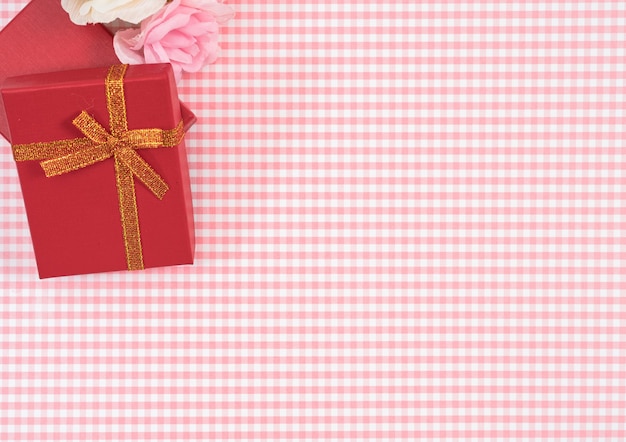 Gift box with red isolated on.