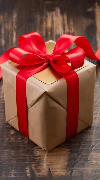 gift box with red ribbon bow