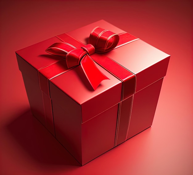 Gift box with ribbon generative AI