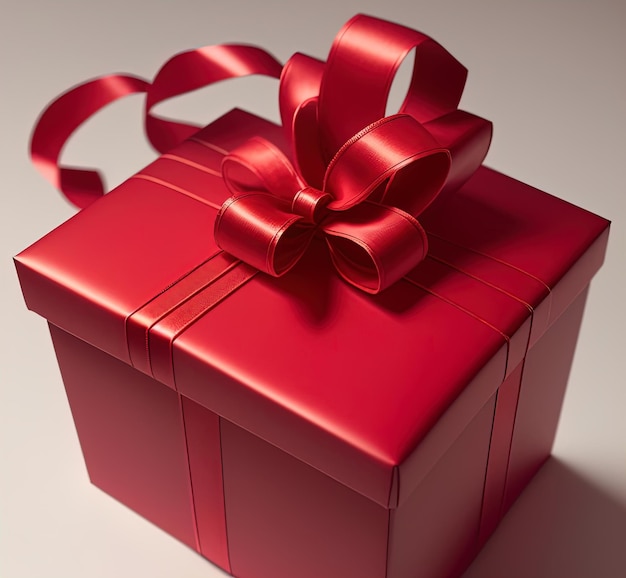 Gift box with ribbon generative AI