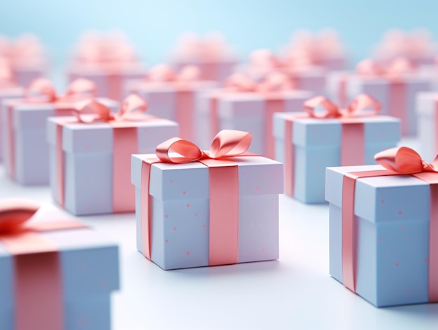 Gift boxes with bows background