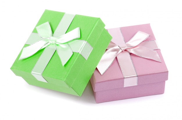 Gift boxes with ribbons