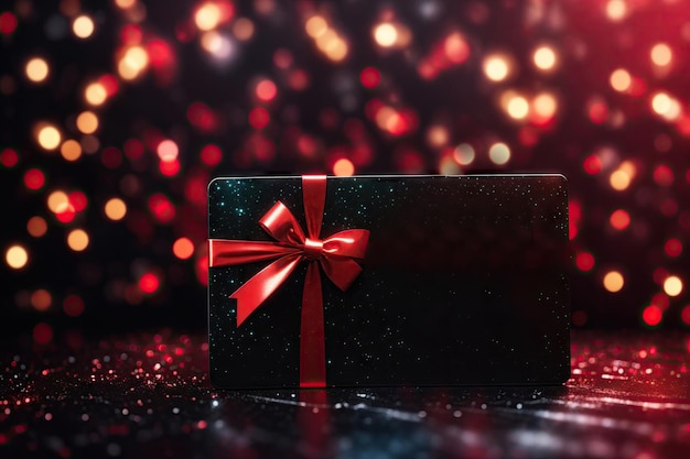 gift card wishes merry christmas background with a gift box ai generative