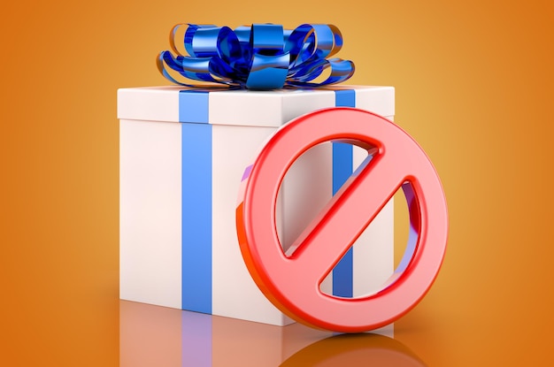 Gift with no symbol 3D rendering