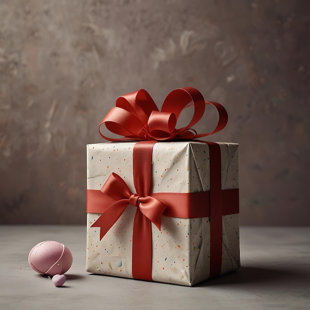 a gift with a red bow on it and a pink bow on it