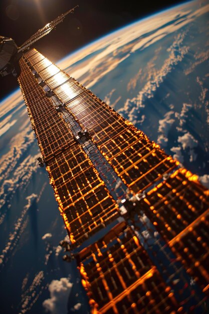 Gigantic Orbital Solar Power Station in Geostationary Orbit Harnessing Suns Energy with Wireless Tr