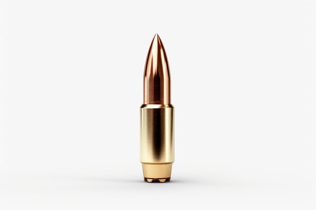 Photo gilded elegance a gleaming bullet on pure white on a white or clear surface png transparent background