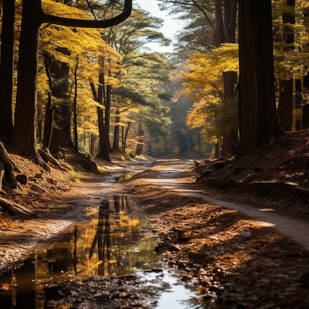 Gilded Woodlands Autumn Landscape Photo