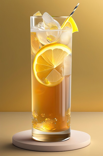 Ginger Ale with ice and lemon