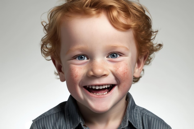 Ginger boy with happy expression