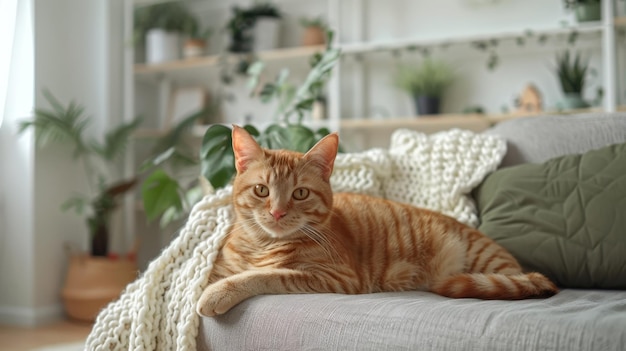 The Ginger Cat Lounging