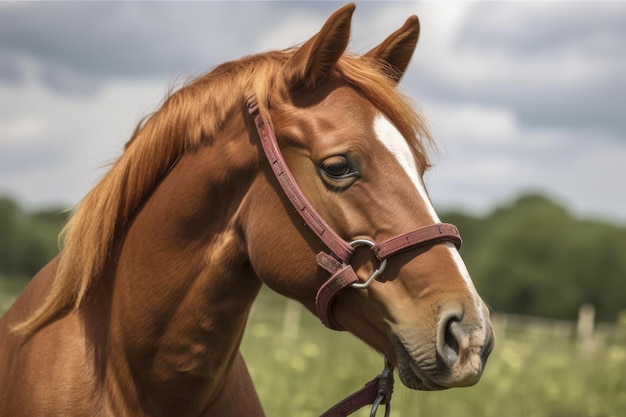 Ginger colt on grass