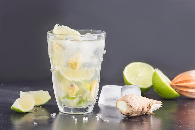 Ginger, lime and cava cocktail