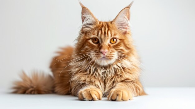 Photo ginger maine coon cat portrait