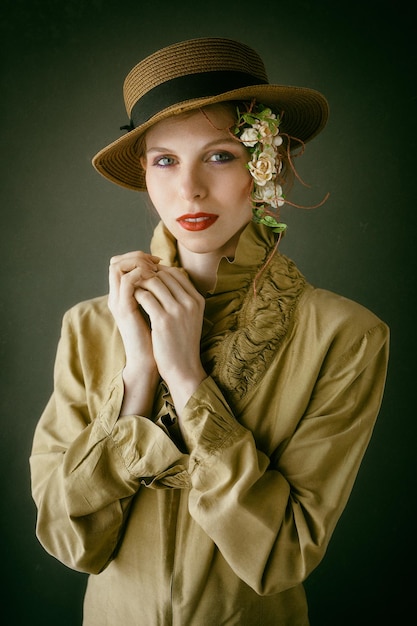 Ginger model fine art portrait vintage style photo